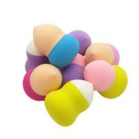 Flyusa 6 Pcs Contrast Color Pro Beauty Makeup Blender Foundation Puff Smooth Sponges