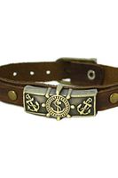 "Studded Anchor" Leather Essential Oil Bracelet- Unisex