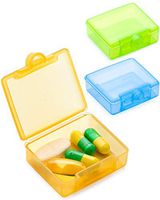 BUG HULL Small Pill Organizer 3 Pack, Once a Day Pill Box for Travel, Cute Pill Case, Daily Mini Medicine Organizer for Vitamins, Fish Oils or Supplement