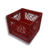 Authentic 13x13x11 4 Gallon 16 Quart Square Dairy Milk Crate (RED)