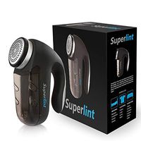 SUPER LINT Professional Electric Sweater Shaver Best Fuzz Pill Bobble Remover for Fabrics, Bedding, Clothes and Furniture, Use with Batteries or Power Adapter, Black & Silver