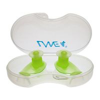 LANE 4 Accessories – Ear Plugs with Storage Case, Ergonomic Shape Chlorine-Proof Waterproof Silicone, Soft Flexible Comfortable Reusable Unisex for Adults Men Women Children (Green)