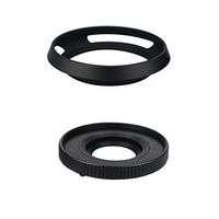 JJC Auto Open and Close Lens Cap and Hood Kit for Olympus M.Zuiko Digital ED 14-42mm EZ Lens on OM-D E-M10 III/E-M10 II,etc & Panasonic Lumix G Vario 12-32mm ASPH Lens on DMC-GX85/DMC-GX850,etc