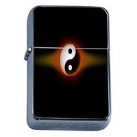 Ying & Yang Chinese Philosophy Flip Top Dual Torch Lighter S4 Smoking Cigarette Yin Yang