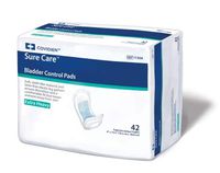 Sure Care Unisex Incontinent Pad 4 X 14-1/2 Inch Contoured 1130A 42/ Bag