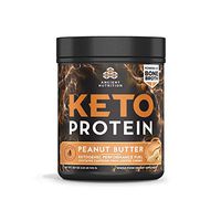 Ancient Nutrition KetoPROTEIN Beef Powder Peanut Butter Flavor, 17 Servings, Keto Diet Supplement, High Quality Low Carb Proteins and Fats from Bone Broth and MCT Oil