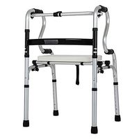 DEPRQ Rolling Walker Folding Walker Walking Frames Lightweight Aluminum Foldable Walking Mobility Aid Walking Frame for Elderly Senior for Seniors Adults (Color : Silver, Size : with seat)