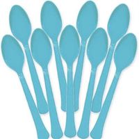 Plastic Spoons Heavy Weight Caribbean Blue 48 Count