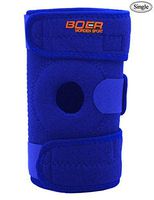 BOER Knee Brace, Knee Support Open-Patella Stabilizer with Durable Adjustable Strapping Kneecap Support for Pain Relief & Exercise Sports - Wear Anywhere (Blue-Black)