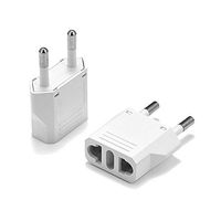 United States to Spain Travel Power Adapter to Connect North American Electrical Plugs to Spanish Outlets for Cell Phones, Tablets, e-Book Readers, and More (2-Pack, White)