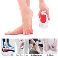 Gel Heel Cushion Inserts & Heel Cups for Plantar Fasciitis, Supcare Medical Silicone Heel Pads Protectors Red, Heel Inserts Pads for Bone Spurs Heel Pain for Women Shoes Size 5-7.5