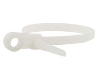 Monoprice 105786 8-Inch 40LBS Mountable head Cable Tie, 100-Piece/Pack, White (Discontinued by Manufacturer)