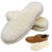 Bacophy 2 Pairs Genuine Thick Sheepskin Fleece Insoles for Women, Premium Warm Fluffy Wool Replacement Cozy Breathable Inner Soles for Shoes Boots Slippers Women Size 7