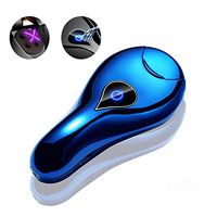 LINGAN Dual Arc Lighter USB Lighter Electronic Rechargeable Flameless Windproof Fingerprint Touch Double Arc Lighter Good for Cigar Cigarette Candle Pipe Fireworks(Blue)