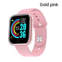 RONSHIN Electronics Y68 Smart Watch Waterproof Bluetooth Sport SmartWatch Support for iPhone Xiaomi Fitness Tracker Heart Rate Monitor Built-in 150mAh Battery USB Charging Gold Pink