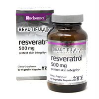 Bluebonnet Nutrition Beautiful Ally Resveratrol 500mg, Best for Skin, Antioxidant, Beauty Nutrient, Vegan, Vegetarian, Non GMO, Gluten Free, Soy Free, 60 Vegetable Capsules, 60 Servings