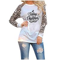 Xia&Han Women's Ladies Blouse Loose Long Sleeve Comfy Shirt Leopard Print Tops Plus Size Tunic White