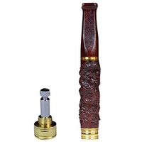 Olpchee Handmade Wooden Chinese Dragon Carved Cigarette Holders Removable Cleanable Portable Mouthpiece Cigarette Filters (Wine)