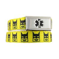 Medical Alert Bracelet | Adjustable up to 6.5" Wrist Size | Free Engraving | 1 Bracelet, 1 Custom Stainless Steel Laser Engraved Tag | Bat