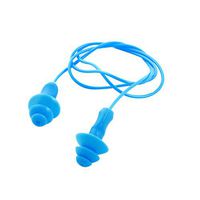 Water Swimming Soft Silicone Ear Plugs Earplug Blue 22" String