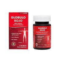 Globulo Rojo Multivitamin with High Potency Vitamin C, Zinc & 6 B Vitamins. Made in USA, 60 Tablets