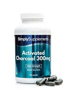 Activated Charcoal Capsules to Reduce Gas | 180 Capsules = 3 Month Supply | Super Strength 300mg Formula | Wheat-Free & Suitable for Vegetarians | Manufactured in The UK