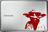 Star Wars-Yoda (Red 5") Vinyl Decal Sticker for Car Automobile Window Wall Laptop Notebook Etc.... Any Smooth Surface Such As Windows Bumpers