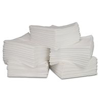 16" x 16" Economy All Purpose Microfiber Towels - 50 Pack | Large | No Fraying | High Density Microfiber | Chemical Free Cleaner | Long-Lasting (White)