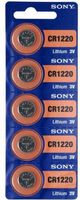 Sony - Sony CR1220 3V Lithium Button Cell Batteries (pack of 5)
