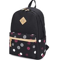 LuckyZ Women School Backpack Lightweight Canvas Daykpack Laptop School Bag Cute Snowflake Travel Shoulder Bookbags Black Spot