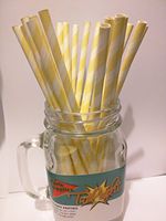 Ivory Candy Stripe, Vintage Paper Drinking Straws 25 Ct. - Twilight Parties