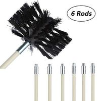 Dryer Duct Cleaning Kit, Chimney Boiler Nylon Brush Bendable Chimney Pipe Cleaner Brush to Clean The Tubular Inner Wall of The Chimney, Oil-Smoke Machine, Dryer, Boiler,6 Rods