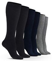 Women’s Compression Socks (6 Pack) – S/M – Black, Gray, Navy - Graduated Muscle Support, Relief and Recovery. Great for Running, Medical, Athletic, Diabetic, Travel, Pregnancy, Nursing (8-15 mmHg)
