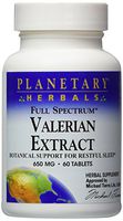 Planetary Herbals Full Spectrum Valerian Extract Tablets, 650 mg, 60-Count Bottles (Pack of 2)