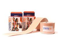 SPORTSTEX Kinesiology Therapeutic Athletic Tape, 5cm x 5m, Beige, Two Rolls, Made in Korea (Available in Beige, Black, and Blue) (Beige, Two Roll)