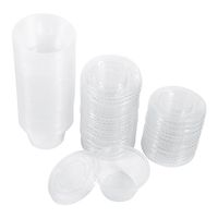 4 Sizes 50Pcs Disposable Plastic Clear Sauce Chutney Cups Boxes with Lid Food Takeaway Packing Box 1oz, 2oz, 3oz, 4oz(3oz)