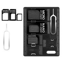 1 Pack SIM Card Holders with Tray Opener Pins, Card Storage Tool Set for Standard Micro Nano Micro-SD Memory Cards, with 3 Card Adapters and 1 Eject Pins - Black