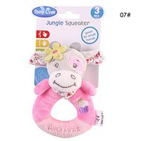 Baby Kids Animal Xmas Handbell Soft Plush Stuffed Rattles Decoration Cute Stuff Bed Bells Toy (Color : Pink Cow Handbell)