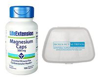 Biosource Nutrition Pocket Pill Pack in Bundle with Life Extension Magnesium 500 mg 100 Vegetarian Capsules