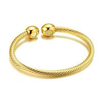 Huangiao Magnetic Bracelet Copper Therapy Magnets Bangle For Arthritis Pain Women Men Students Anti-Radiation Health Bangle (Yellow)