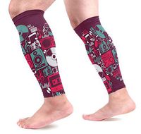 KEAKIA Dj Music Icons Love Heart Calf Compression Sleeves Shin Splint Support Leg Protectors Calf Pain Relief for Running, Cycling, Travel, Sports for Men Women (1 Pair)