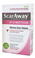 ScarAway C-Section Scar Treatment Strips, Silicone Adhesive Soft Fabric (7 X 1.5 Inch) (8 Sheets)
