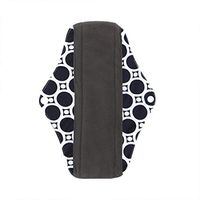WYTong Washable Heavy Flow Charcoal Bamboo Mama Cloth/ Menstrual Choth Pads/ Reusable Sanitary Pads (Black, M)