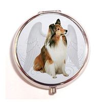 Sheltie Angel Custom image useful Round Pill case Three Compartment Pocket/Purse/Travel Pill Box