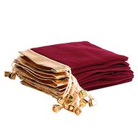 KIPETTO 25Pcs Soft Velvet Pouches with Drawstrings for Jewelry Wedding Candy Bags, 4.7"x6.3", Wine Red