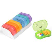 NURSAL Mini Weekly Pill Organizer - Daily AM/PM Pill Box 2 Times a Day in Pocket Size with Moisture-Proof Design for Pills, Vitamin, Fish Oil, Supplements and Medication