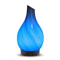 TOMNEW Glass Oil Diffuser 100ml Art Usltrasonic Essential Oil Aromatherpy Diffuser Humidifier 7 Color Led Light for Home Office Living Room Spa Yoga (XB30)