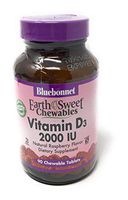 Bluebonnet Nutrition, Earthsweet Chewable Vitamin D3 2000iu, 90 Tablets