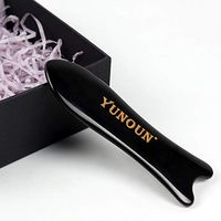 Yunoun Gua Sha Massage Tool -Handmade Natural Buffalo Horn,Used for SPA Acupuncture, Massage, Acupuncture Treatment and Trigger Point Treatment (Black, 1.2W×4.4L)