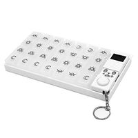 28-Segment Portable Travel Medicine Storage Box, Pill Box Reminder, Electronic Timing Kit, Storage for Vitamins, Supplements and Drugs(White)